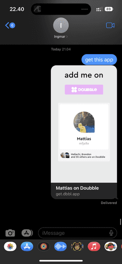 How our personalized preview image look in iMessage