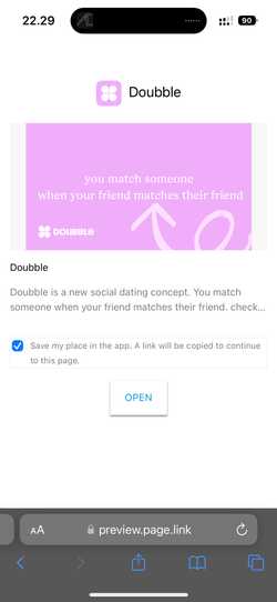 The default firebase dynamic links landing page